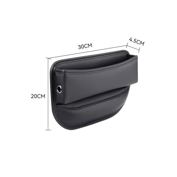 Organisateur de siège - AIMOONSA - Universel - Cuir PU noir - Compatible 0,4–1,6 pouces - Poche console