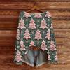 Ladies' Fashionable Casual Long Sleeved Christmas Printed Round Neck Knitted Yarn