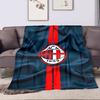 AC Milan Logo on Dark Blue Blanket Patterned flannel blanket perfect for the bedroom living room, sofa, or a little nap