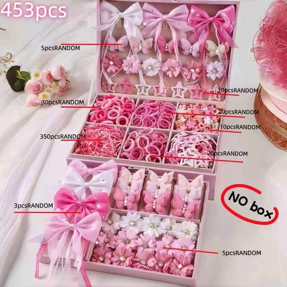 Bow High Elastic Hair Accessories Set No Hurt Hair Colorful Girls Hair Bands Hair Clips Girls Children