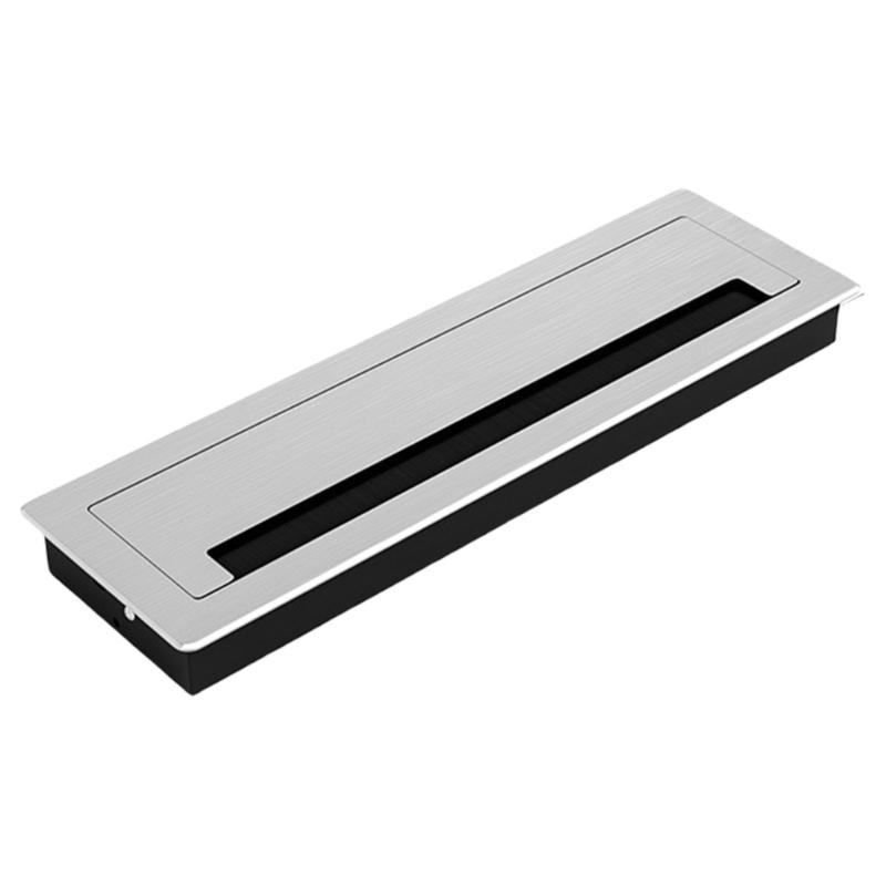 Ulepszenia Prostokątne Metalowe Osłony Otworów na Kable Aluminiowa Przelotka do Kabli Odpowiednia do Biurek Domów i Użytku Biurowego