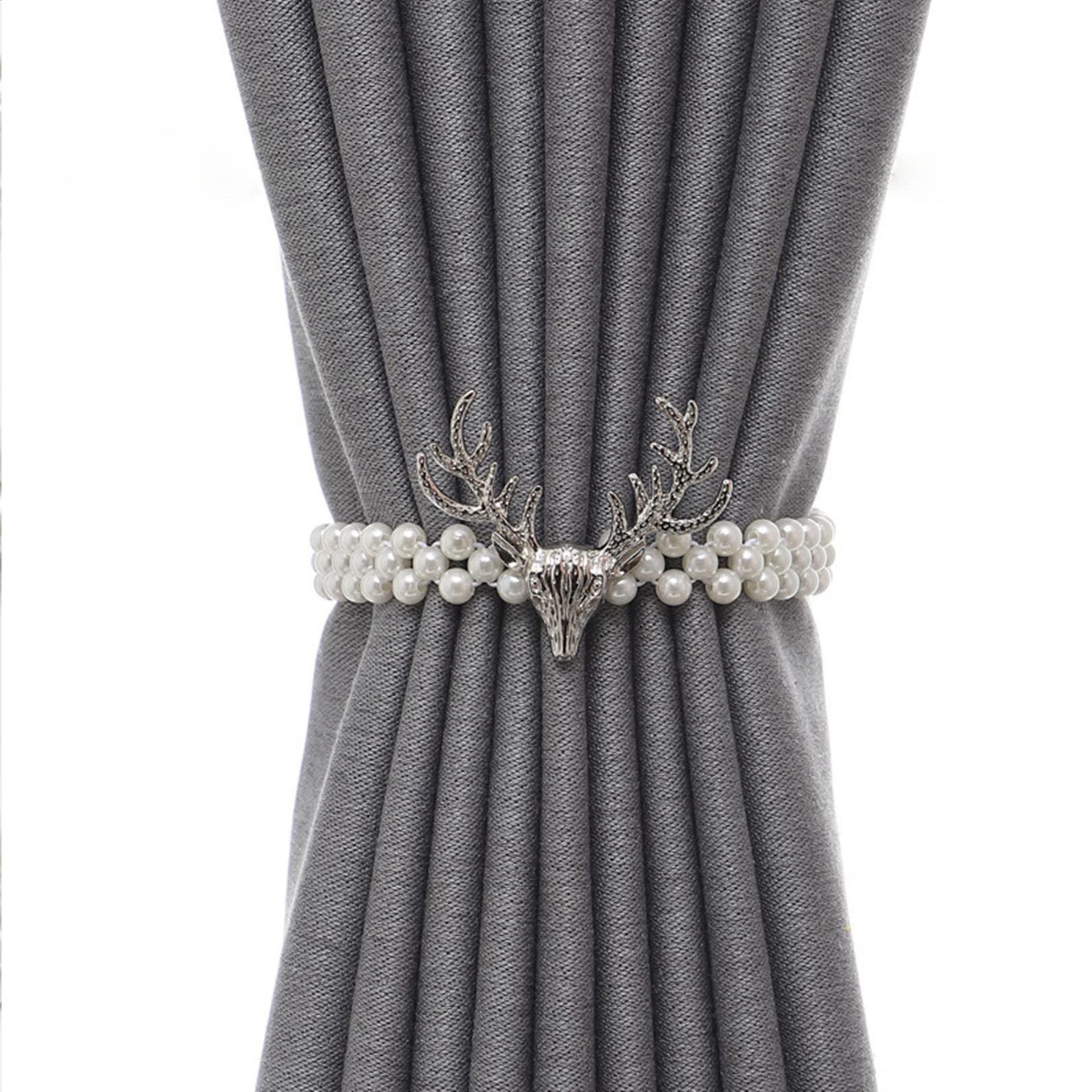 

Современный металлический лось жемчужный эластичный подхват для штор с регулируемой веревкой 1 Pair: Total 88g, Package 25cm x 15cm x 2cm