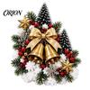 Holiday Entryway Stair Garland Santa Sleigh Railing Decor, Warm LED Lighted Snowy Banister Decoration, Pre-Lit Christmas White Lighting with