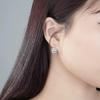 Elegant S925 Sterling Silver Princess Cut Square 1 Carat Earrings - Stylish and High-End Design