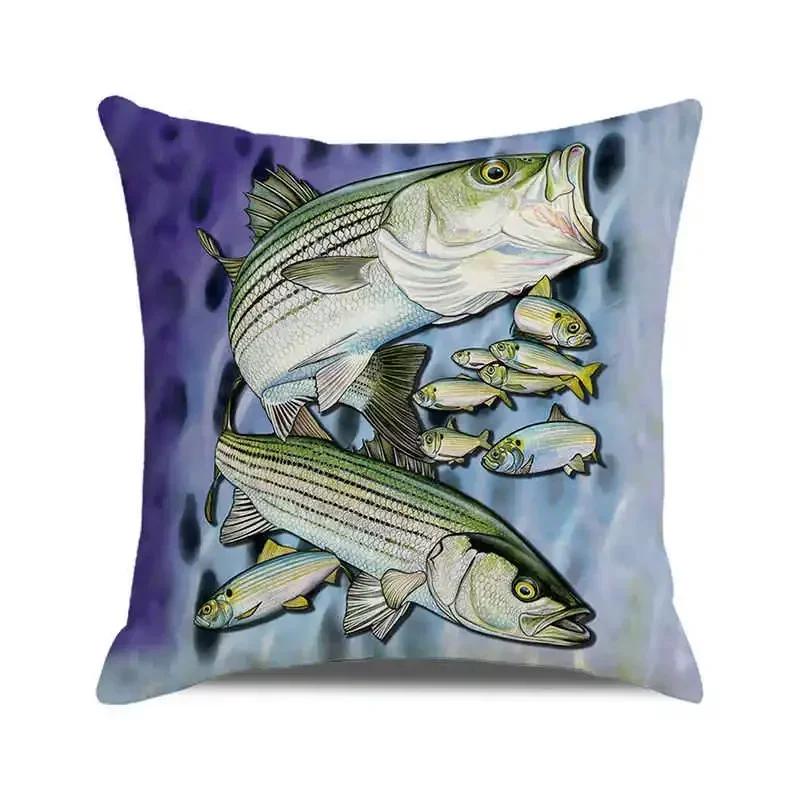 Beautiful Fish Pillowcase for Pillow Shark Pillow Case Decorative Cushion for Elegant Sofa Pillow Cover Interior for Home Decor