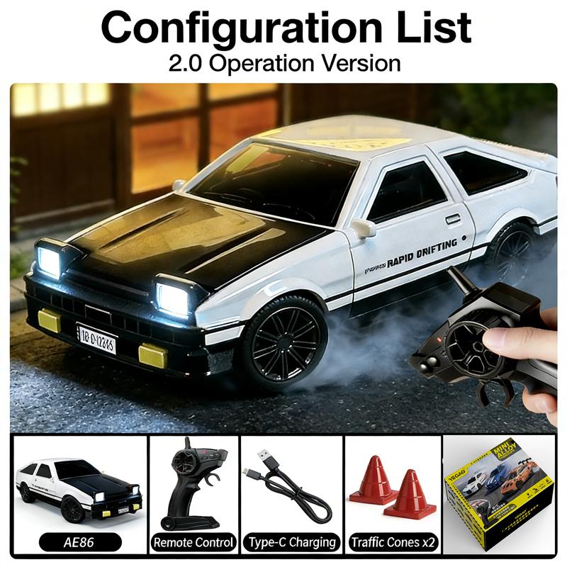 

1:64 AE86 Alloy Remote Control Racing Car, 4WD RC Drift Car, Boys Toy Car, 2.4G Remote Control Car