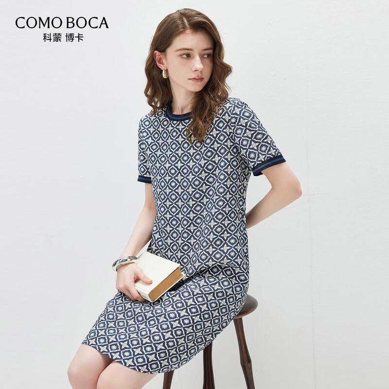 Women s Elegant Mulberry Silk Blend Printed Midi Dress L