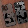 Cute Cartoon Panda Phone Case For iPhone 16 15 14 13 12 11 Pro Max Mini X XS XR SE 7 8 Plus Shockproof Matte Hard Cover Fundas