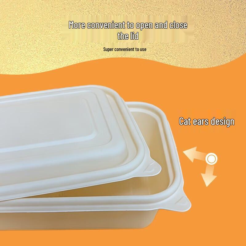 Biodegradable Corn Starch Rectangular Takeaway Lunch Box with Lid