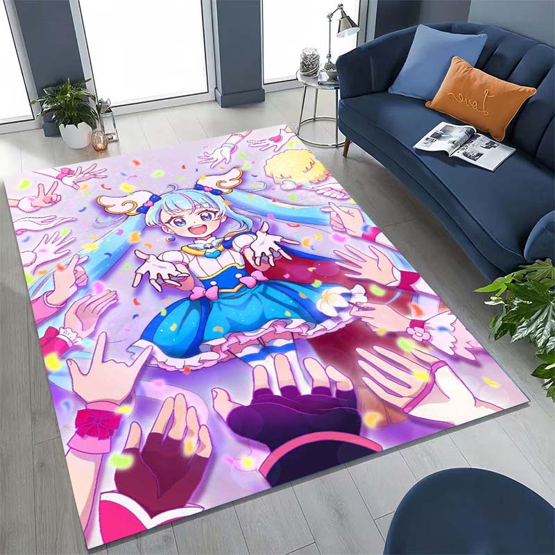 Cute Cartoon Pretty Cure Pattern Rug, Large Area Non-slip Washable Rug,, Suitable for Bedroom Home Decoration.666 60x90cm