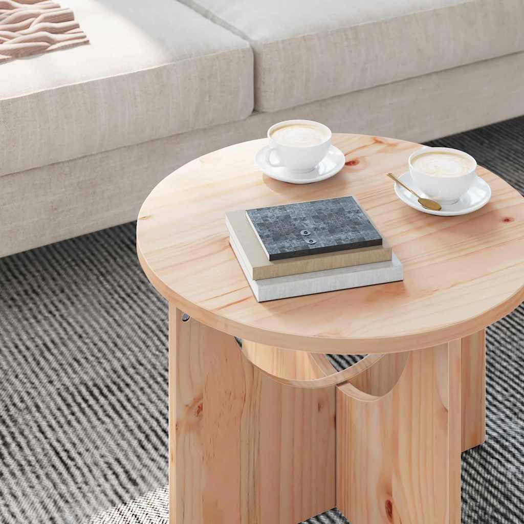 Natural Coffee Table 50 x 50 x 35 cm Solid Pine Wood