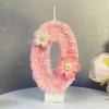 Geburtstag Rosa Stern Kerze Kuchenaufsatz Farbe Kreativ Zahl 0-9 Kerzen Blumen Digitale Kerzen Mädchen Geburtstagsparty Dekoration