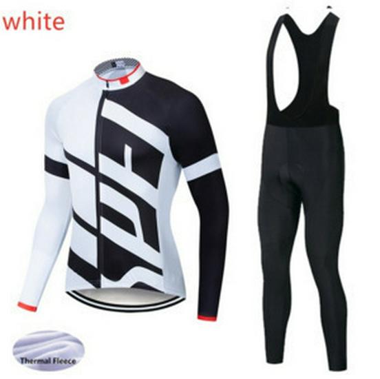 Unisex Fleece Lined Cycling Suit: Warm Long Sleeve Set for Autumn/Winter