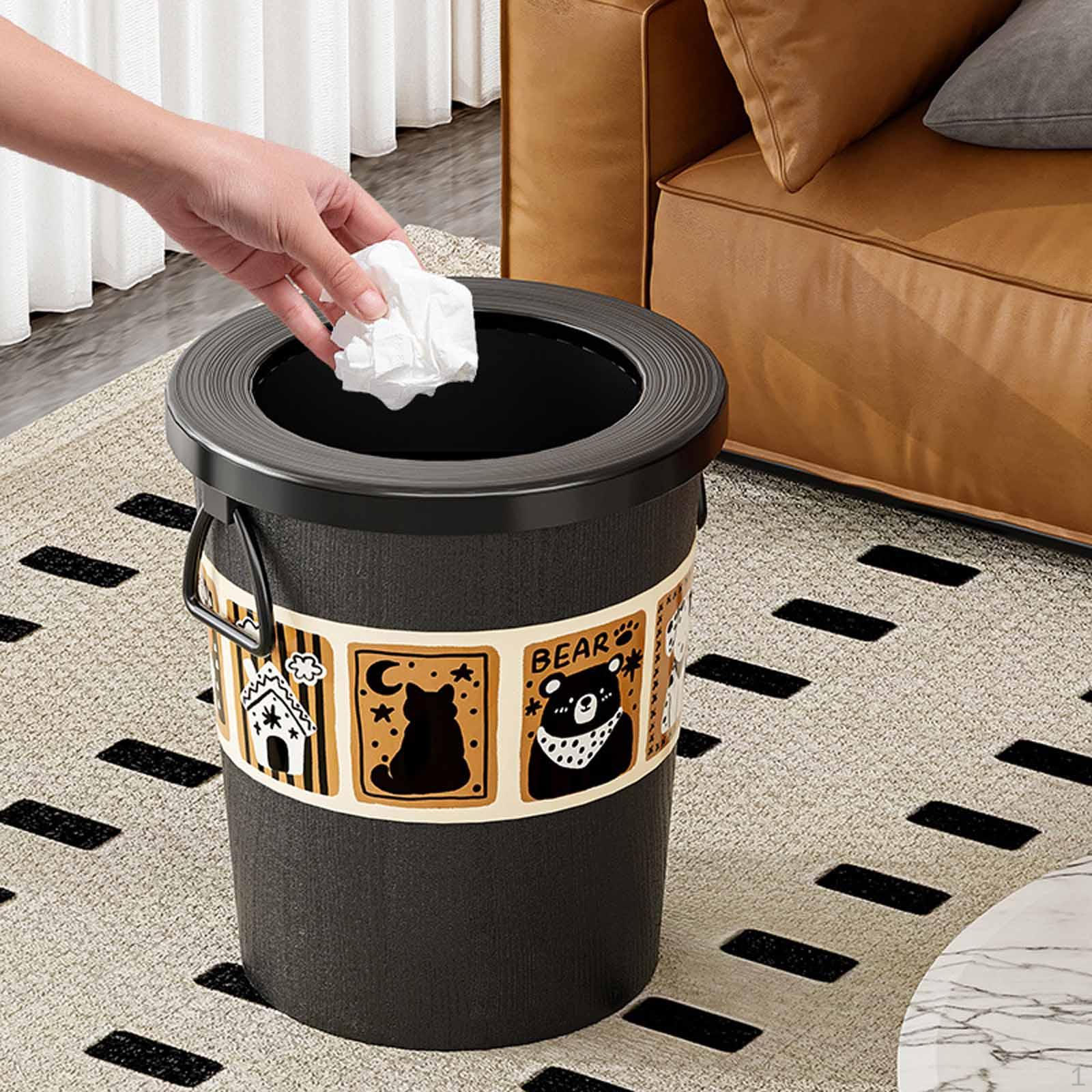 

Trash Can without Lid Paper Basket Minimalist Versatile Elegant Wastebasket Waste Bin for Indoor чёрный