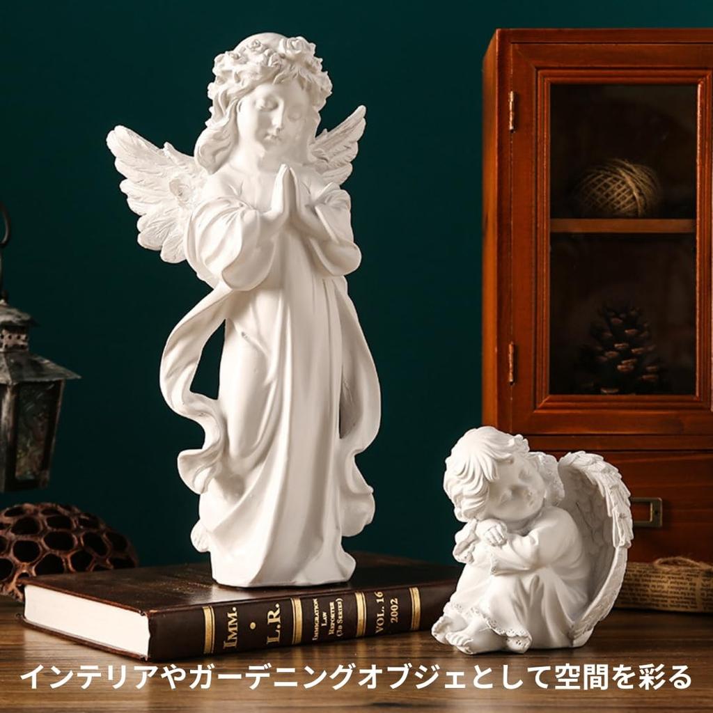 Praying Angel Statue, White, Large, Medium, and Small Resin Figurine, Peace Statue, Prayer Angel, Interior Decoration, Gardening, Crafts, Sculpture,