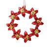 Glitter Sequined Christmas Ornament Red Snowflake/Butterfly/Star/Reindeer/Ballerina Hanging Decoration for Xmas Tree Doors Walls Holiday Home Decor