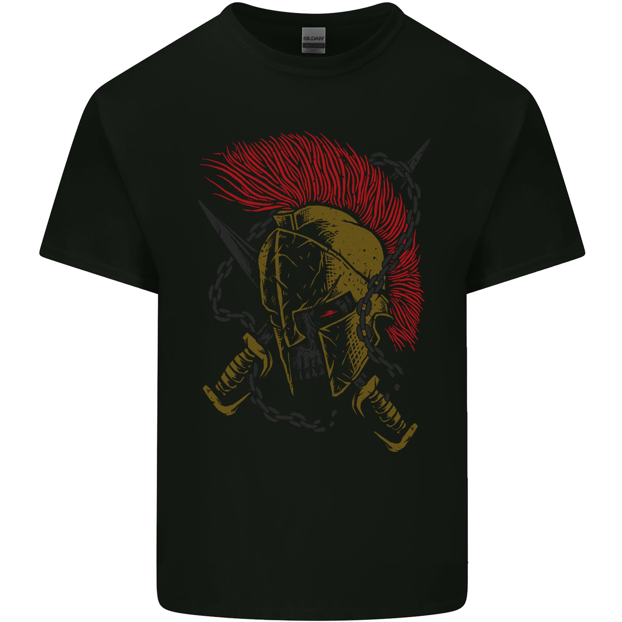 RoUnisex Demon Skull MMA Gym Spartan Helmet Unisexs Light Cotton TShirt S