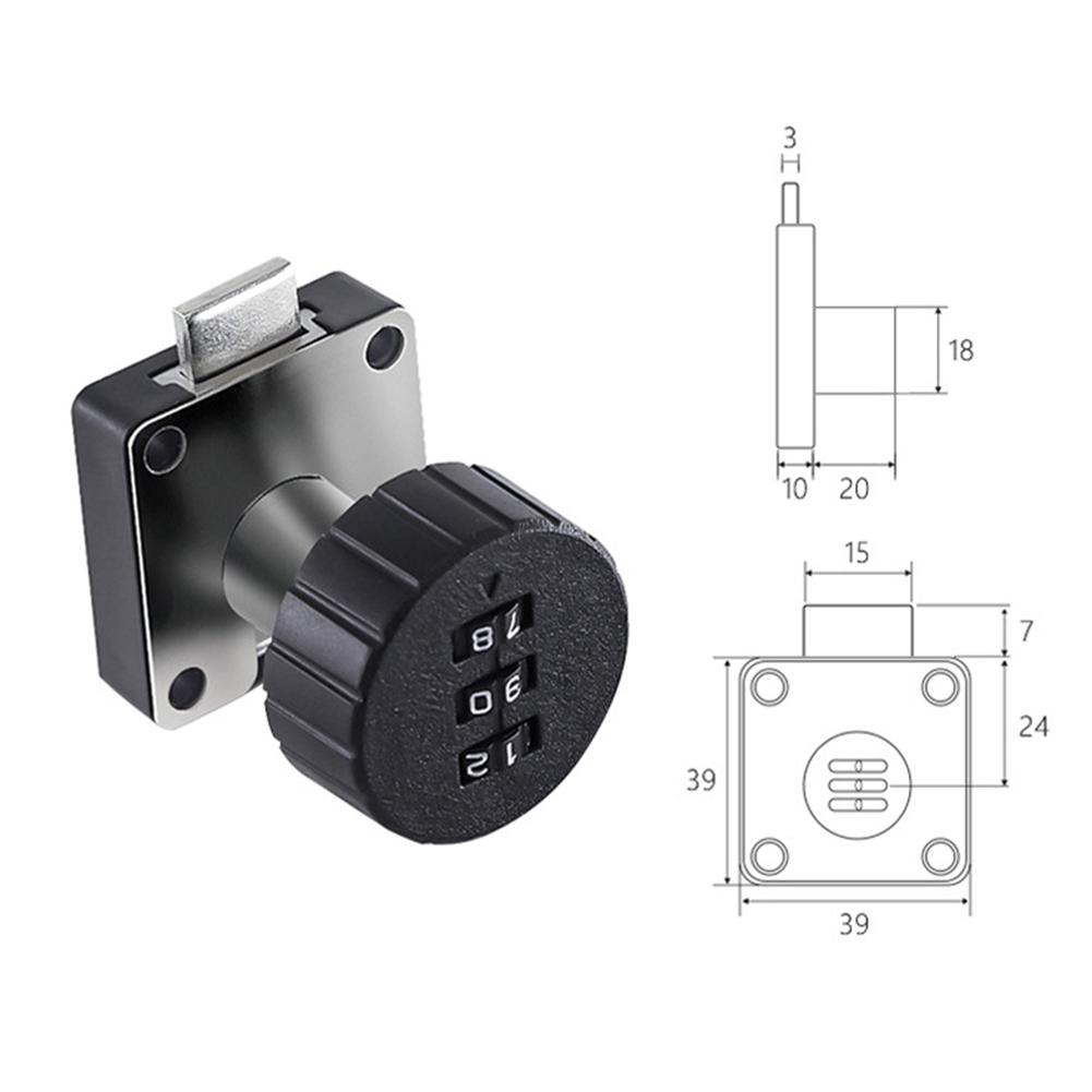 

Кодовый замок для ящика 3-значный кодовый замок-защелка из цинкового сплава для почтового ящика, мебельного шкафа, дверной фурнитуры