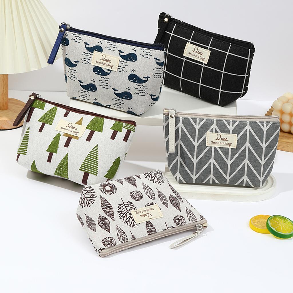 And Canvas Makeup Bag Simple and Portable Travel Storage Toiletry Bag Multi Functional Student Pencil Case