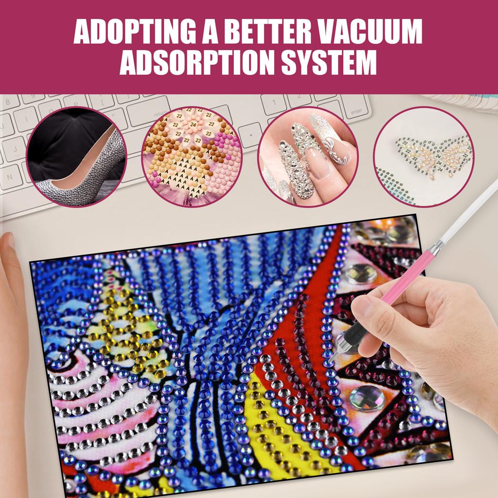 Electric Diamond Art Painting Pen with 3 Adjustable Suction Level No Wax Needed Vacuum Diamond Art Pen Kit for Adults and Kids