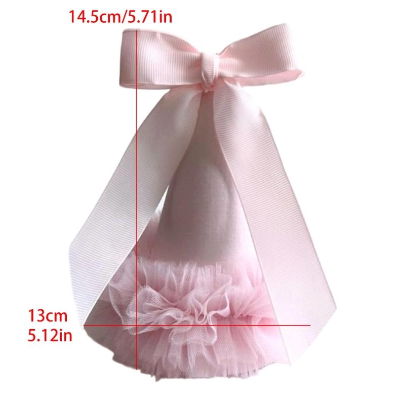 Återanvändbar Födelsedagshatt för Flickor Snygg Nonwoven Rosa Dekoration Koniska Mössor Tillbehör För FestivalEvent