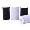 Wholesale Custom Rolls Black White 3mm 5mm 6mm 8mm 10mm 12mm Knitted Textile Flat Braided Elastic Band for Garment Sewing