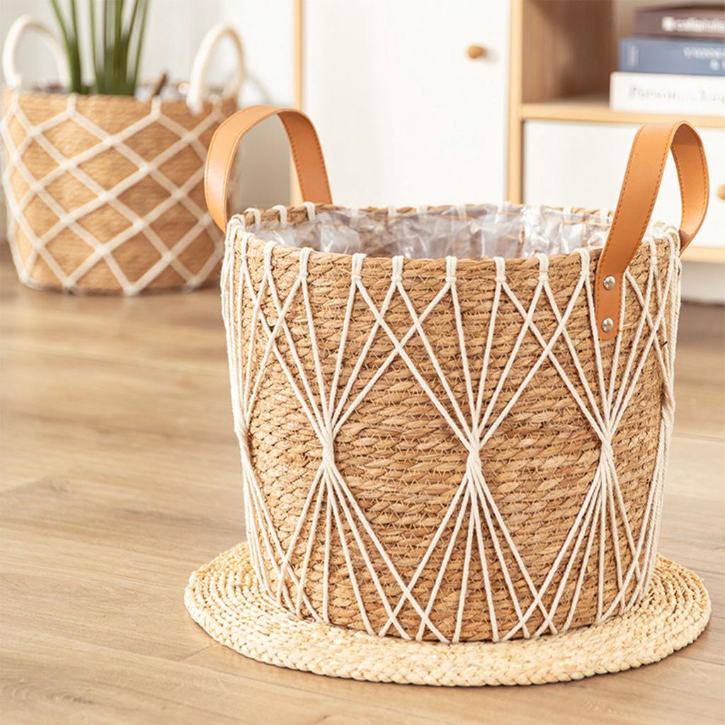 Hand Woven Storage Rack Flower Baskets Plant Pot Succulent Organizer for Balconies Home Living Room Decoration Landscape