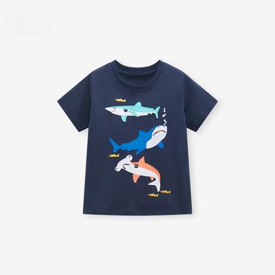 Cotton T-shirt Summer Cotton Children's T-shirt Cartoon Boy Top Children's Short-sleeved T-shirt