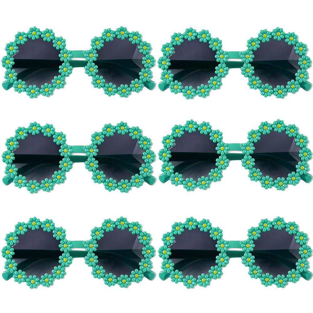Flower Shaped Sunglasses Round Frame Glasses Daisy Flower Shaped Glasses for Baby Shower Birthday Wedding Outdoor Party Supplies