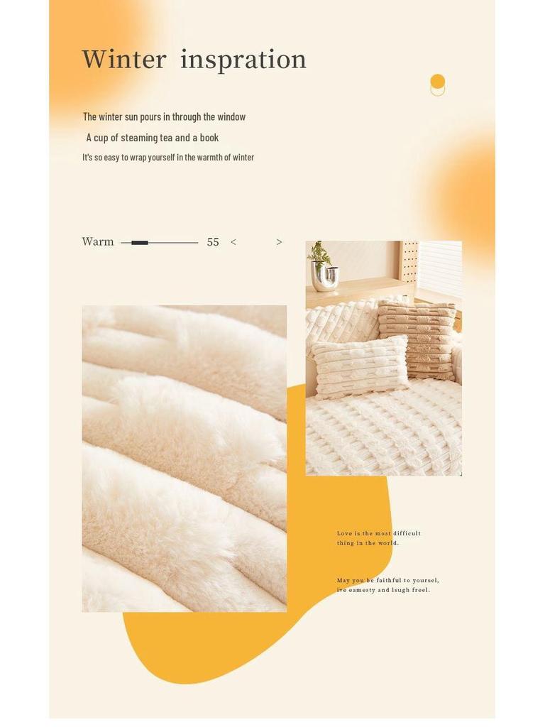 Exclusive Plush Rabbit Fur Sofa Cushion: Autumn/Winter Non-Slip Thickened Seat Cover