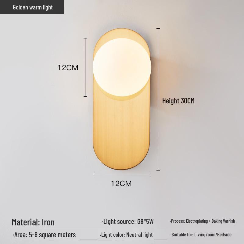 Gold Nordic Wall Lamp: Simple, Luxurious Postmodern Design for Bedroom, Living Room, or Corridor