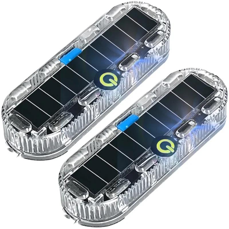 Solar Strobe Light Small LED Tail Lights for Warning Waterproof Flashing Lights Vehicle Strobe Lights Safety Light for Cargo