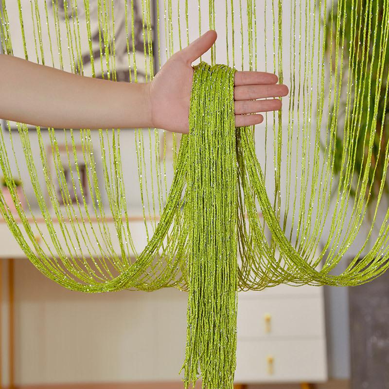 3m X 3m Colorful Silver Glitter Tassel String Curtain, Extra Dense Hanging Room Divider Curtain for Wedding Living Room Entryway
