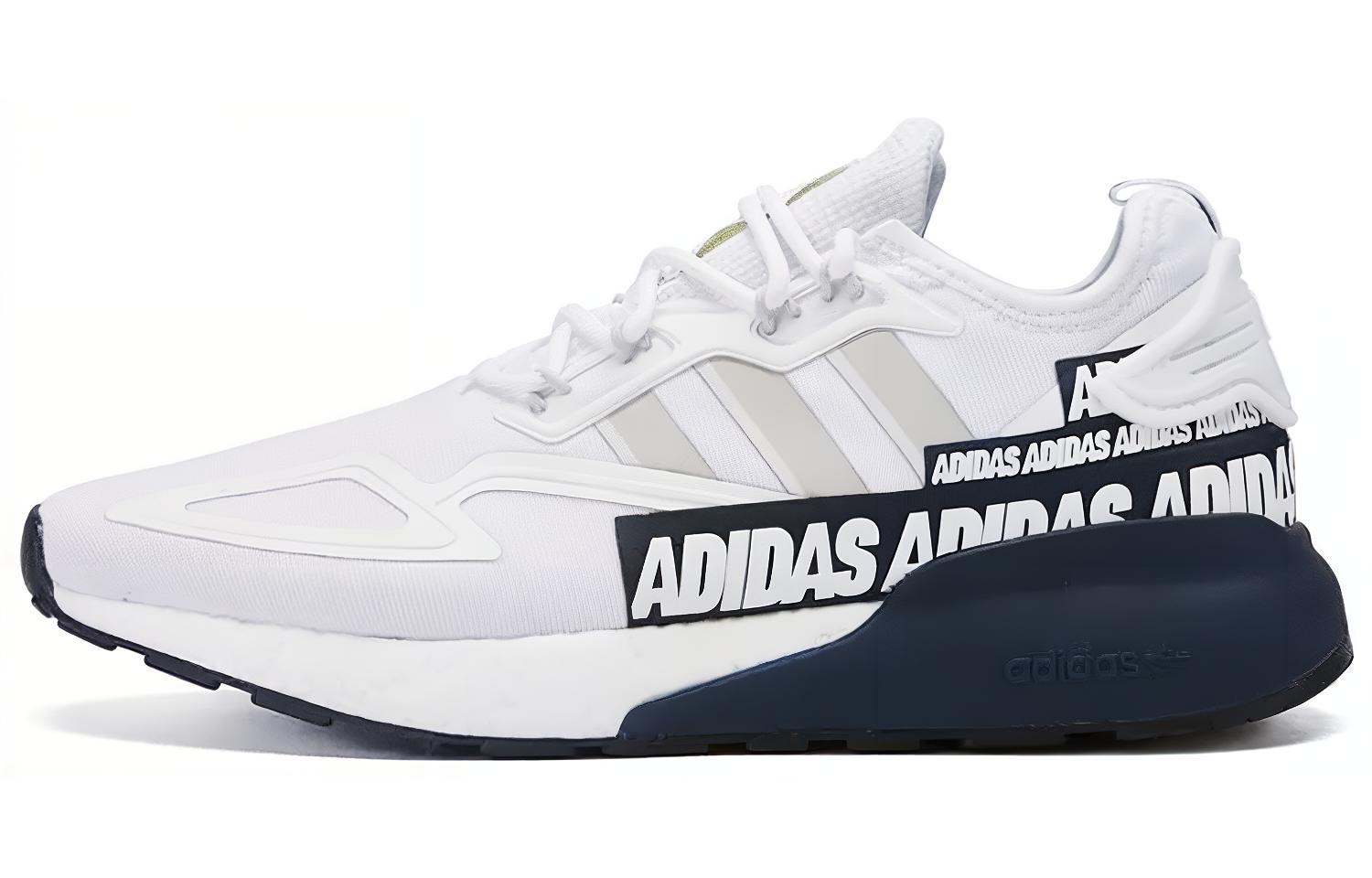Zx 2K Adidas Originals Boost Bold Logo Graphic - White Navy FX7036 44⅔