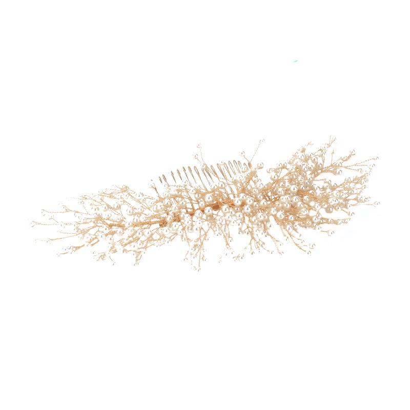 Korean-Japanese Bridal Hair Comb with Faux Pearls – Elegant Wedding & Performance Accessory