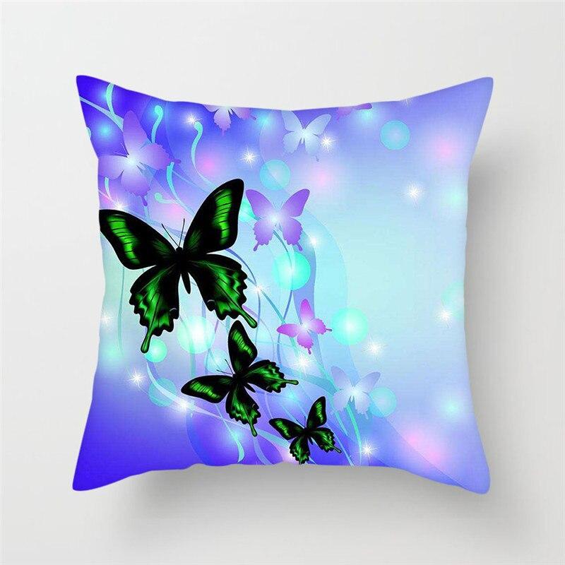 Butterfly Cushion Cover Sofa Chair Animal Flower Pillow Cover Home Decor Painted Pillow Cover