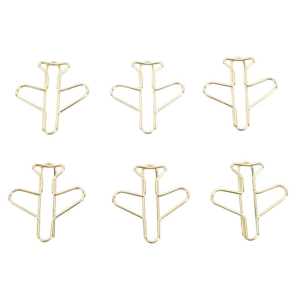 100Pcs Airplane Shaped Paper Clips Metal Lightweight Multipurpose Cute Shaped Paperclips Bookmarks Planner Clips for School