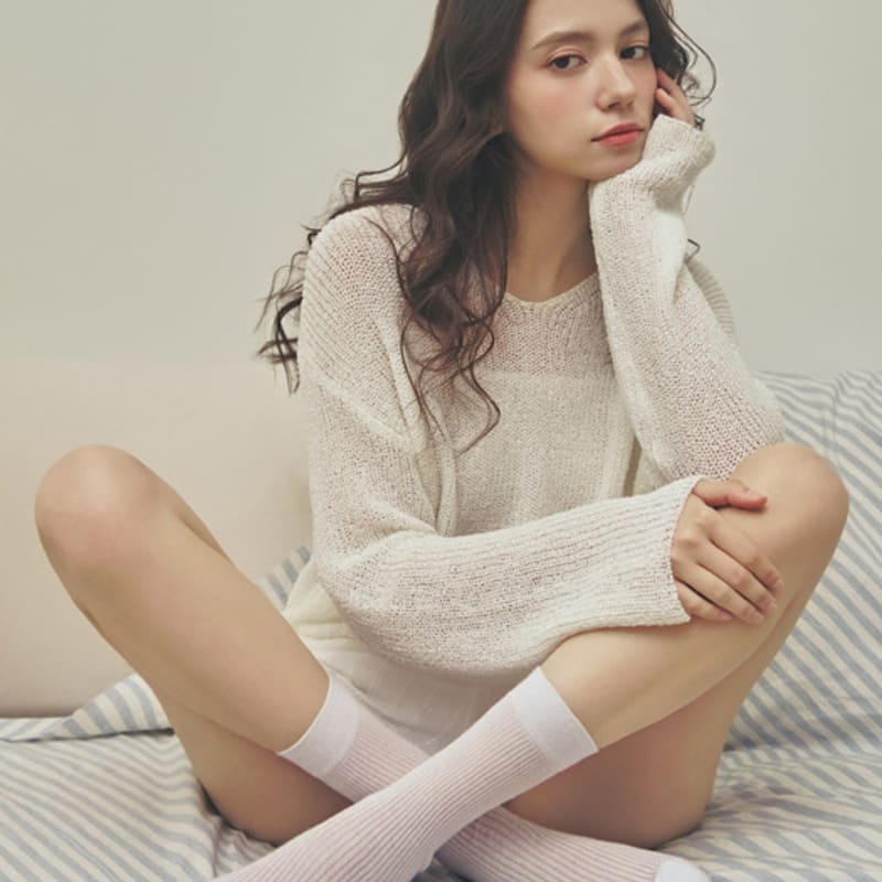 

biarritz socks bonbon see-through socks 3 colors ivory