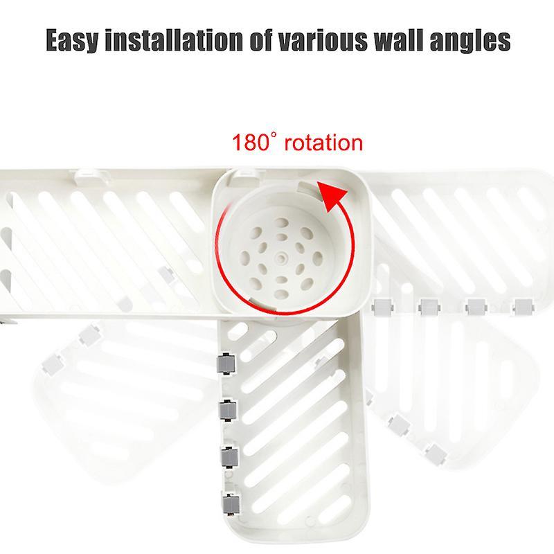 Punch-free Corner Storage Rack Bathroom Wall Hanging Rotating Rack Flat-angle Triangular Dual Use Rack