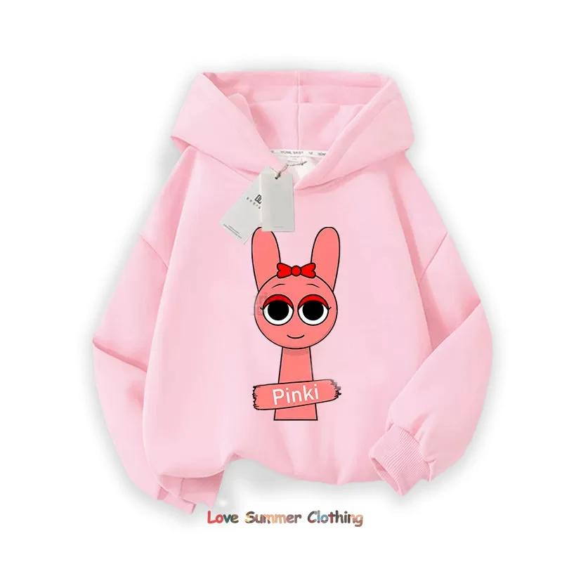 Sprunki Thick Hoodie for Children Anime Cartoon Fashion Sweatshirt Clothes