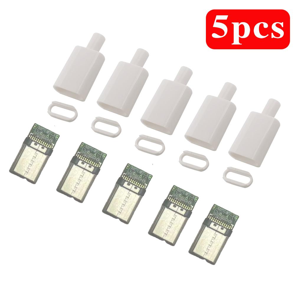 

5 шт. TYPE C USB 3.1 24-контактный штекерный разъем для сварки адаптер с корпусом Type-C зарядные разъемы кабель для передачи данных аксессуары ремонт
