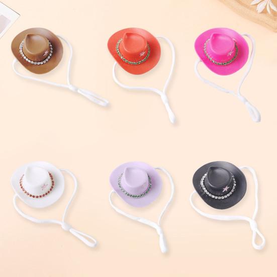 

Капелюхи для дрібних тварин Хом як Міні Ковбойський Капелюх Дизайн Зірки зі стразами Крихітний Капелюх для домашнього улюбленця Аксесуари для костюма для Морської свинки Кролика червоний