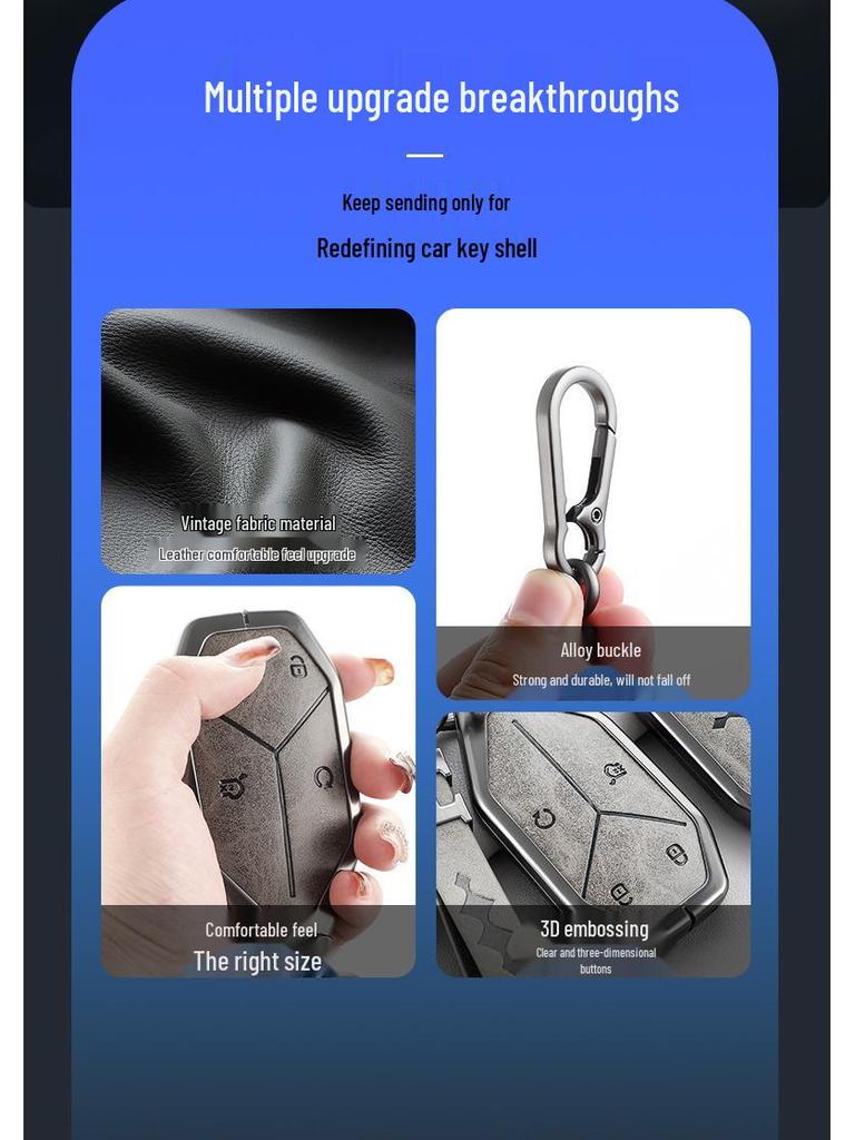 2024 BYD Leopard 5/8 Key Fob Protective Shell for Men - Full Coverage Remote Control Case