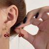 New Temperament Red Cherry Drop Earrings Suitable For Women Personality Sweet Girls Cute Party Earrings Charm Jewelry Gifts