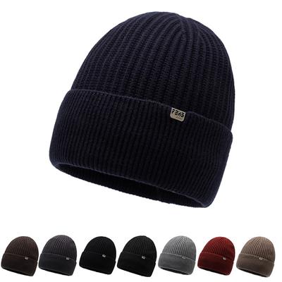 Men's Winter Thick Warm Pullover Wool Hat Ski Hat Winter Coldproof Cycling Knitted Hat