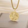  Vintage Triple Moon Goddess Necklace Stainless Steel Round Triskele Symbol Choker for Women Men Pray Amulet Jewelry