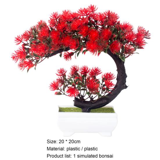 Fake Bonsai Compact Decorative Colorful Beautiful Artificial Flower Bonsai with Pot Desktop