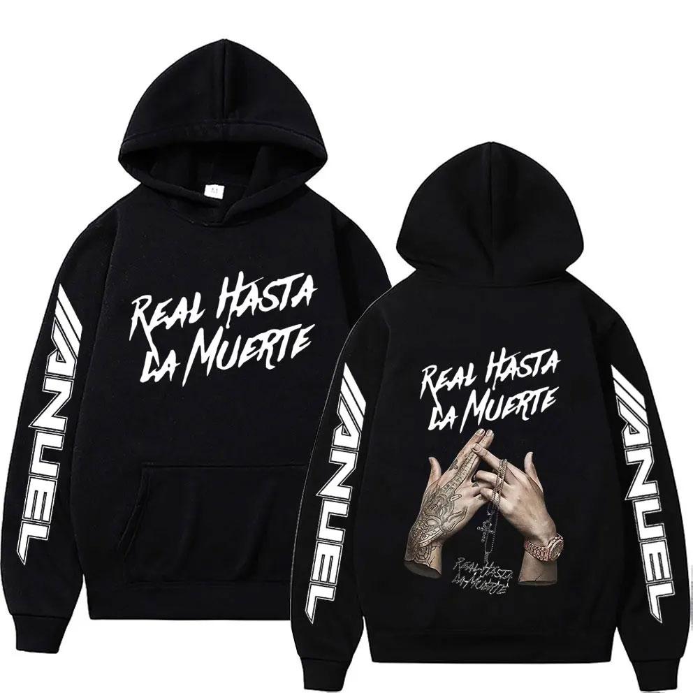 Rapper Anuel AA Real Hasta La Muerte Hoodies Men Women Hip Hop Retro Style Sweatshirt Pullover Harajuku Fashion Oversized Hooded