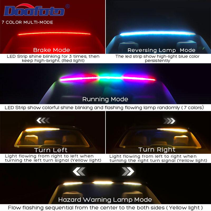 1pc 100cm Car Light Auto High Mount Brake Stop Lights Accessories Car Running Safety Warning Turn Signal LED Strips Lamps Waterproof