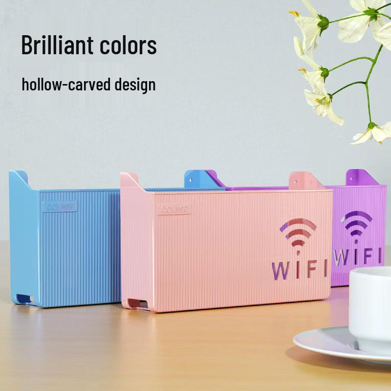 Punch-Free Wall-Mounted Wireless Router and Cable Organizer Box